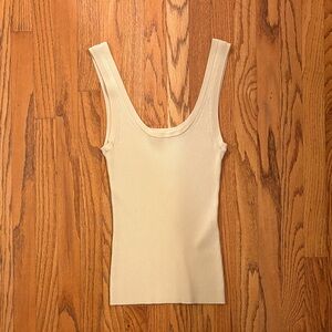 Zimmermann Cream Ribbed Tank Top